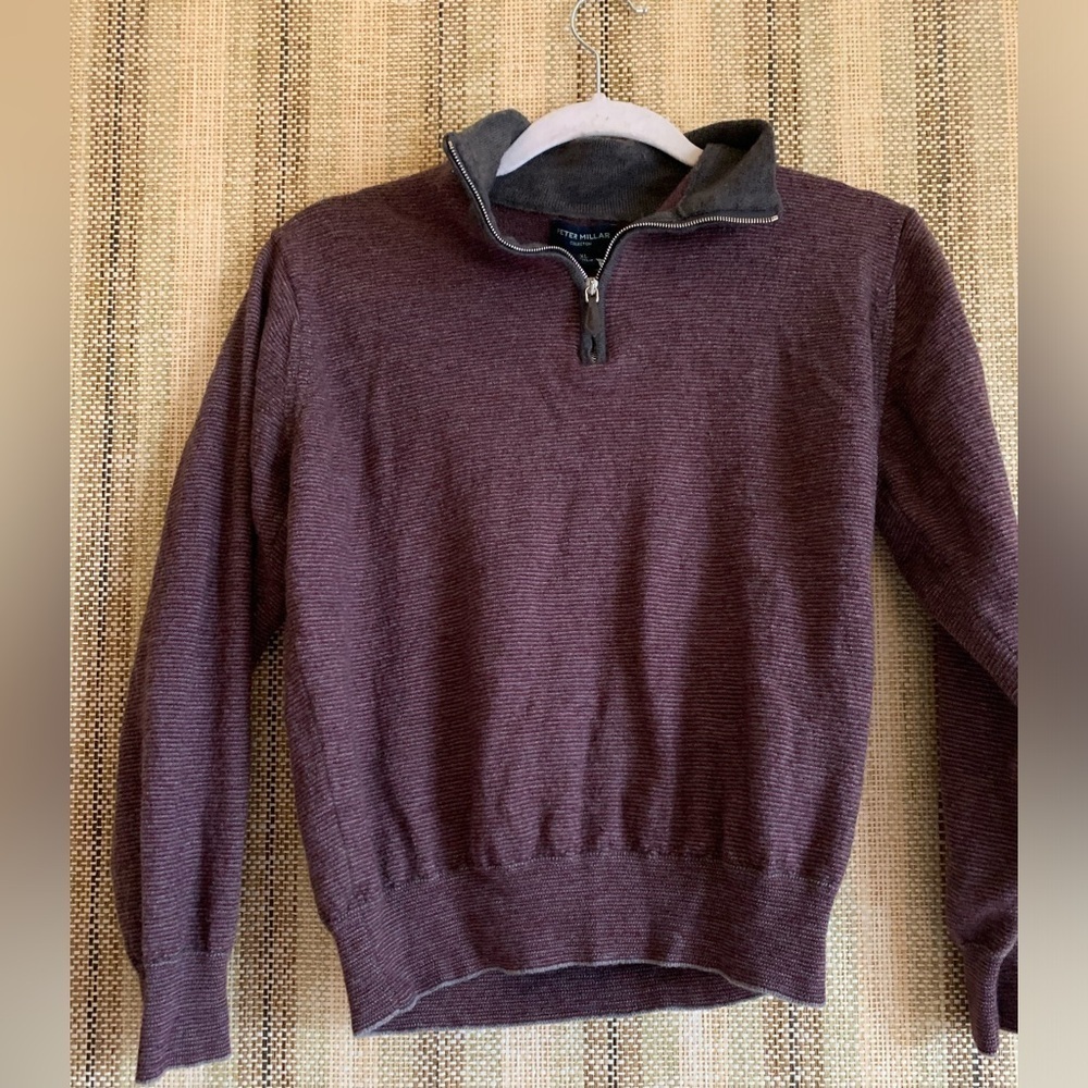 Peter Millar Mens Stretch Crew Neck Pullover Quarter Zip Cashmere Silk Size XL